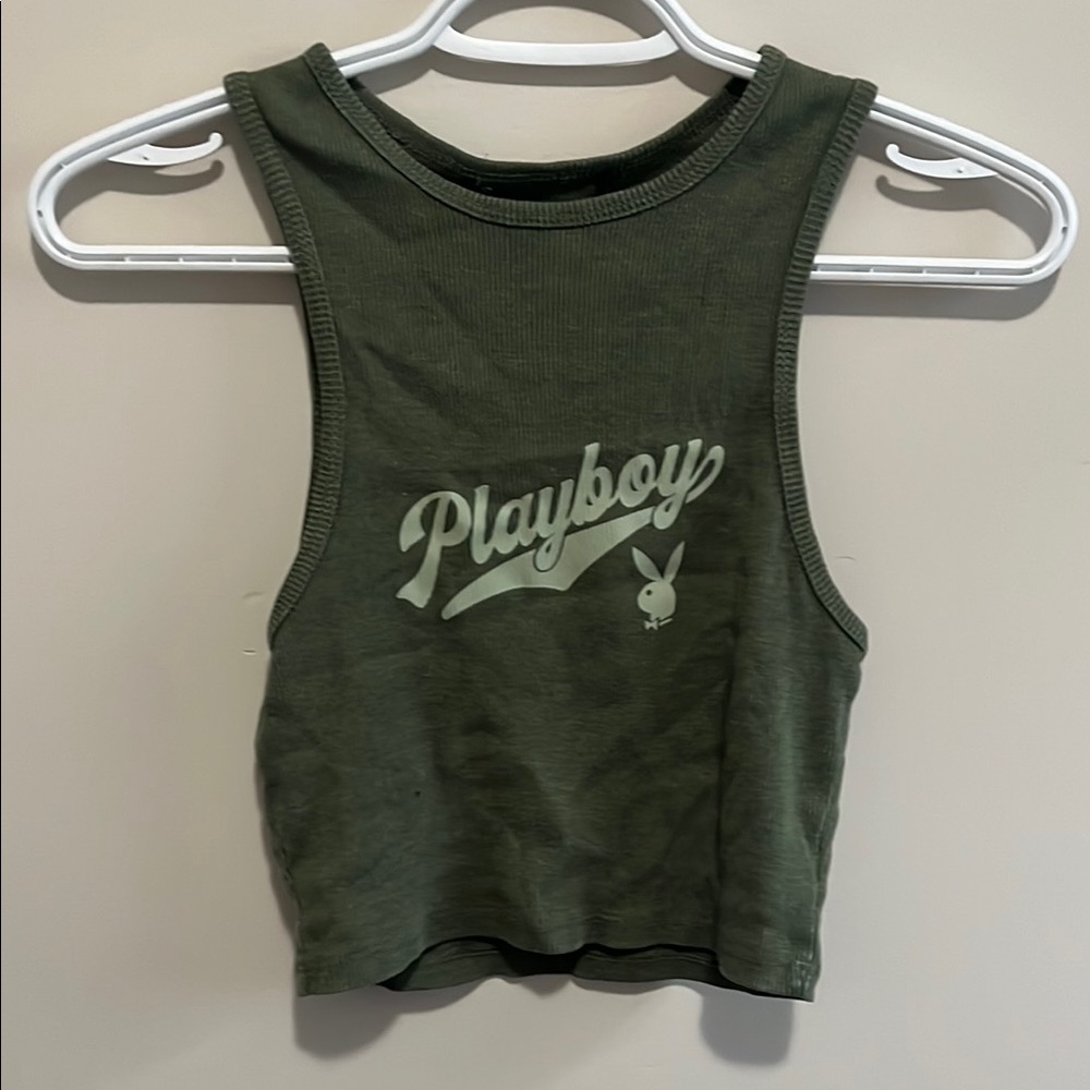 PLAYBOY Green Athletic Tank Top